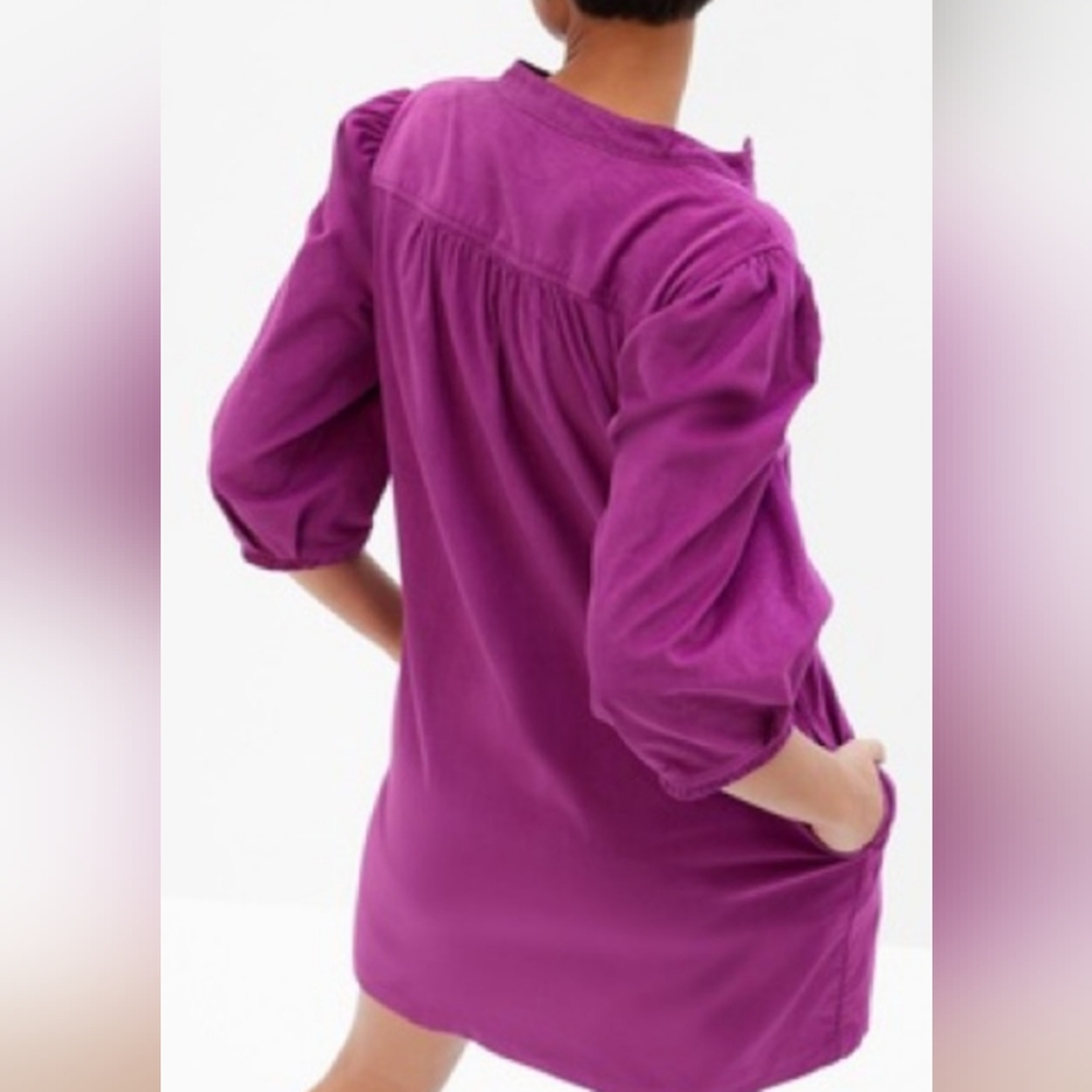 NWOT...GAP Purple Corduroy Puff Sleeve Dress Size XS - Picture 4 of 11